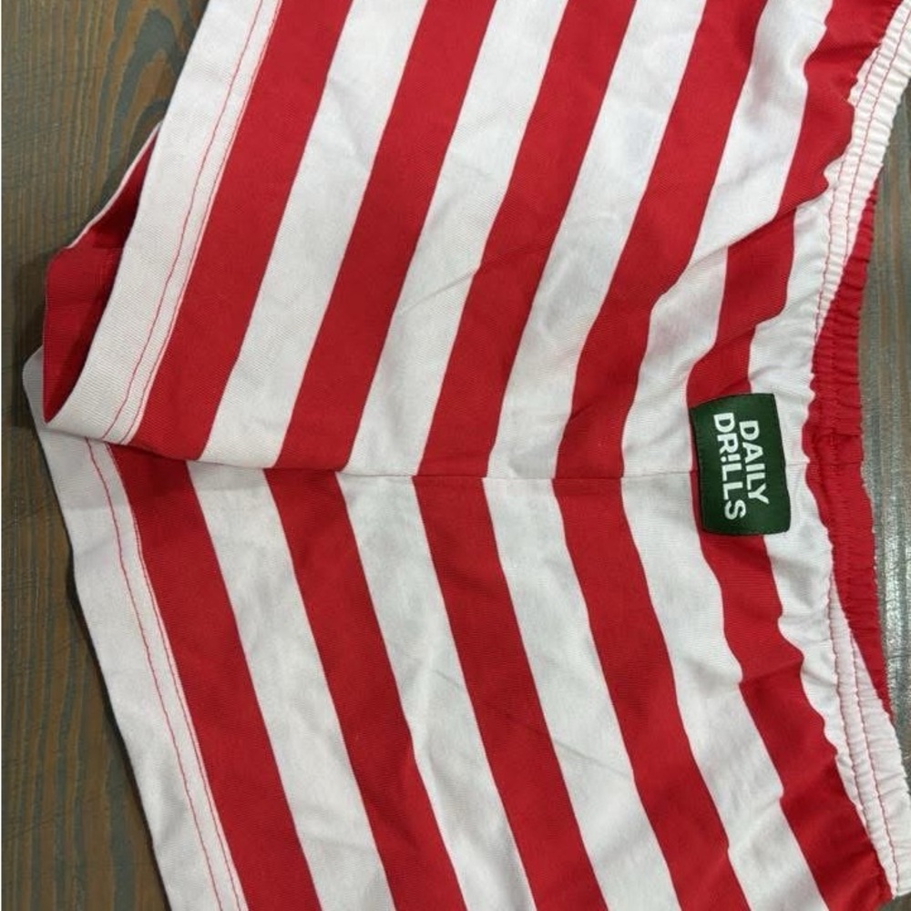 Daily Drills Red and White Striped Shorts